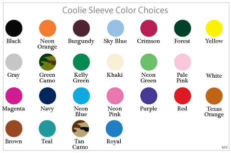 Koozie Color Chart