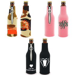 Personalized Beer Bottle Koozie with Zipper