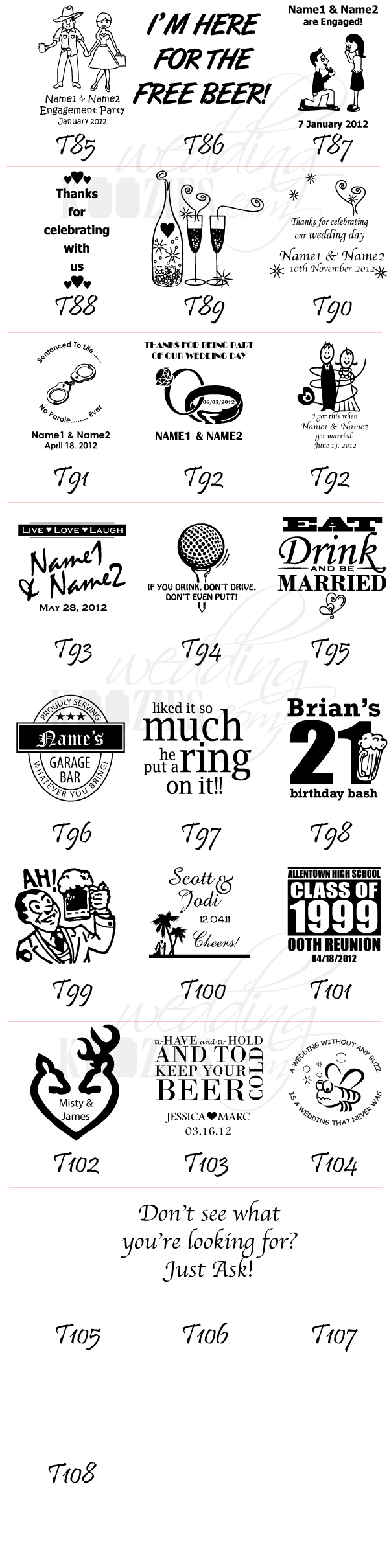 Wedding Koozie Clipart Collection V