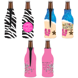 Full Color Bottle Coolie - Zipper Up